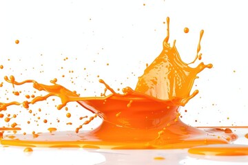 Sticker - orange juice splash isolated on white