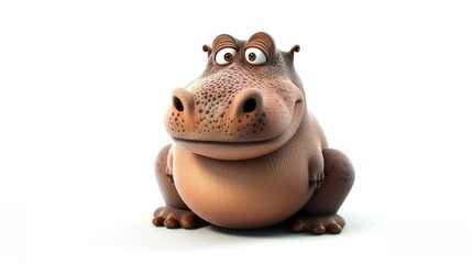 Poster - hippopotamus isolated on white