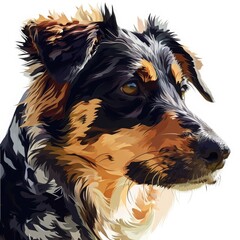 Dog illustration on a white background, AI generated