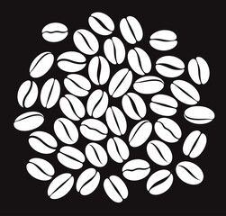 Wall Mural - Coffee bean set. Isolated coffe beans on white background