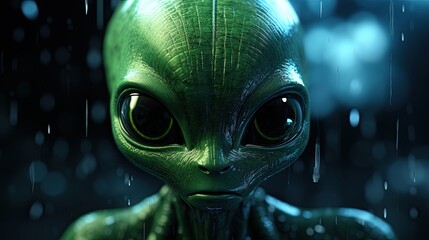 Poster - green alien monster HD 8K wallpaper Stock Photographic Image  