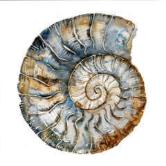 Fossil watercolor illustration isolated on transparent. png file for art work, posters, posters, cards, holiday decor.
