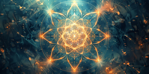 Wall Mural - abstract sacred geometry symbols. energy with divine inspiration. sacred geometry background