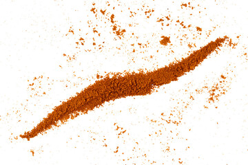 Wall Mural - the pile of ground red chili pepper, dry paprika powder spice, graphic element isolated on a transparent background	
