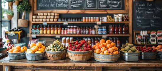 Sticker - Fresh Produce Display in a Rustic Market