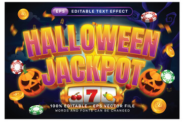 Sticker - halloween jackpot text effect and editable text effect with halloween background