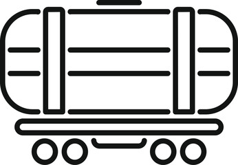 Sticker - Tank wagon transporting oil products by rail freight transportation isolated on white background