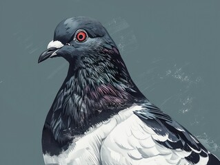 Wall Mural - close up of a pigeon