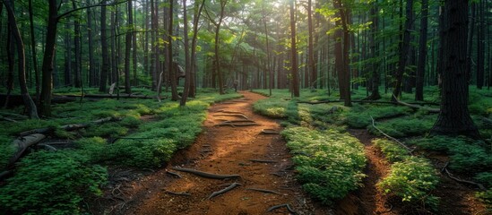 Poster - Sunlit Forest Path