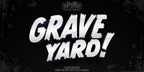 Wall Mural - horror editable text effect, customizable movie and scary 3d font style