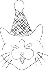 Sticker - Birthday funny doodle cat