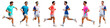 © muse studio - Collage of athletes men people running runners in sportswear, fitness warm-up sports. Cut out