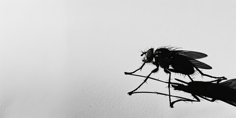 Poster - silhouette of fly on a white background