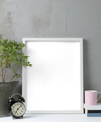 Poster - Picture frame mockup png, industrial home interior decor