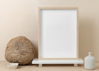 Canvas Print - Frame png mockup, zen style home interior decor