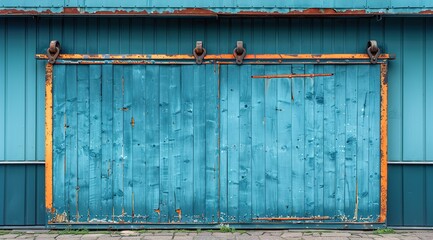 Poster - old blue door