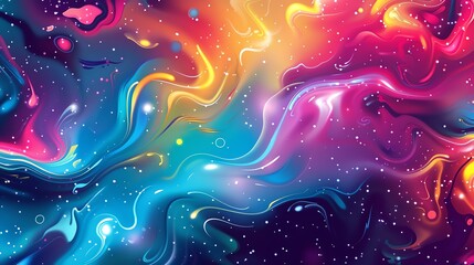 Canvas Print - Abstract swirling colorful background with a starry night feel.