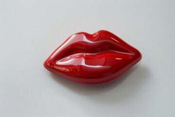 Sexy red lips on white background. female Lips with red lipstick