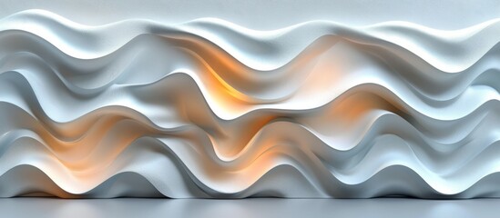 Wall Mural - Abstract White Wall with Golden Light