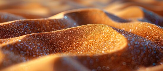 Poster - Golden Desert Dunes with Sparkling Dew