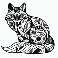 Sticker - abstract fox illustration