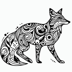 Sticker - abstract fox illustration