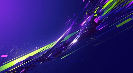 Abstract background with purple and green lights effect forming a dynamic design