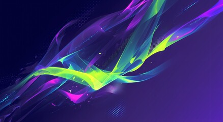 Wall Mural - Vibrant waves of color in abstract background on dark backdrop, evoking a dynamic and energetic feel