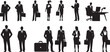 © MehmetKemal - set of business people silhouette design