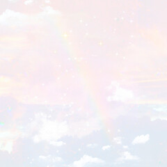 Sticker - Aesthetic transparent background png, rainbow sky, pink pastel design