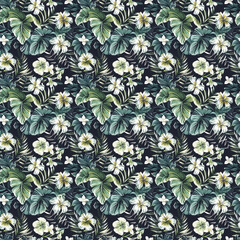 Wall Mural - leafy repeatable seamless background pattern tile
