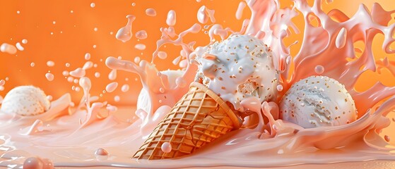 Canvas Print - Ice Cream Splash.