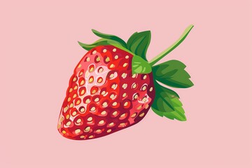 Wall Mural - strawberry with leaves