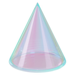 Wall Mural - Holographic cone png 3D geometric shape, transparent background