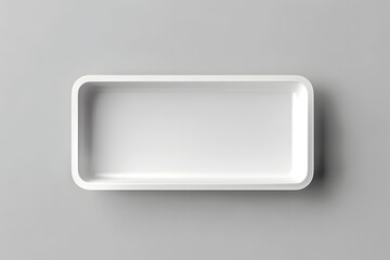 Canvas Print - Blank empty plastic or paper tray mockup on grey background