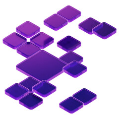 Sticker - Purple squares png digital geometric, transparent background