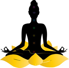 Wall Mural - Meditation aura and chakras vector