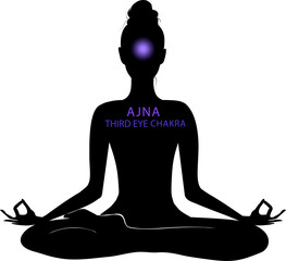 Wall Mural - Meditation aura and third eye chakra vector