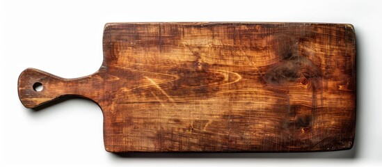 Leinwandbilder - Wooden cutting board on a white backdrop with clipping path for copy space image