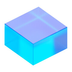 Sticker - Blue cuboid png 3D geometric shape, transparent background