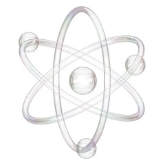 Canvas Print - PNG 3D clear atom, element illustration, transparent background