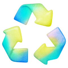 Wall Mural - Gradient recycle sign png environment, transparent background