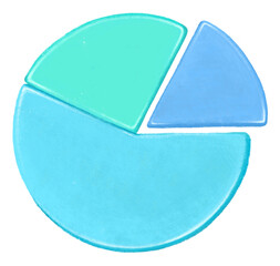 Sticker - Business pie chart png, blue element graphic, transparent background