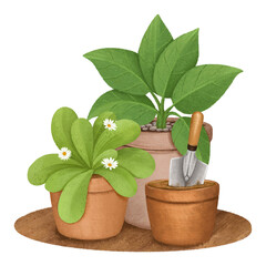 Sticker - Aesthetic houseplant png, hobby illustration, transparent background