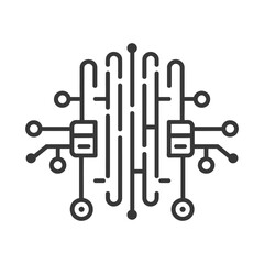 Wall Mural - ai brain circuitry: abstract line art icon