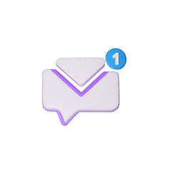 Wall Mural - 3d rendered mail icon design, new message concept letter illustration transparent background