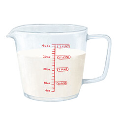 Poster - Measured milk png, aesthetic illustration, transparent background