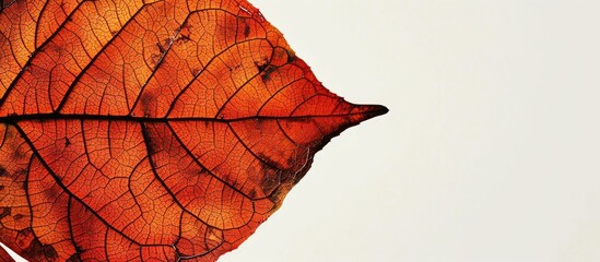 Aufkleber - Vivid autumn leaf against white background with copy space image