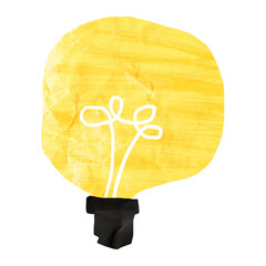 Sticker - PNG Light bulb, creative idea paper craft element, transparent background