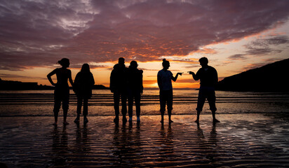 Wall Mural - sunset at Cemaes Bay Ilse of Anglesey